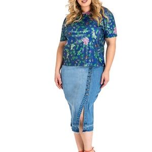 Harley Button Front  Denim Skirt